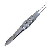 Castroviejo Suturing Forcep 0.9mm With Three-Holed Handle, 1 X 2 Teeth, 20mm Straight Shafts, And An Overall length Of 4 1/4" (110mm) 